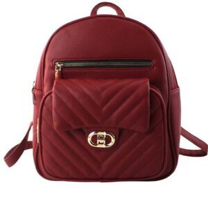 AR New York maroon back pack purse